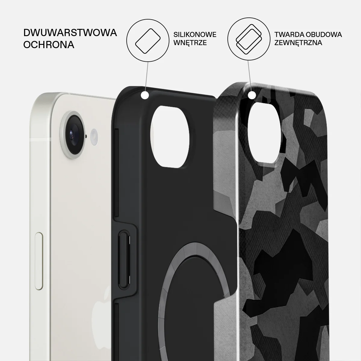 Night Black Camouflage - iPhone 17e Etui - Image 2
