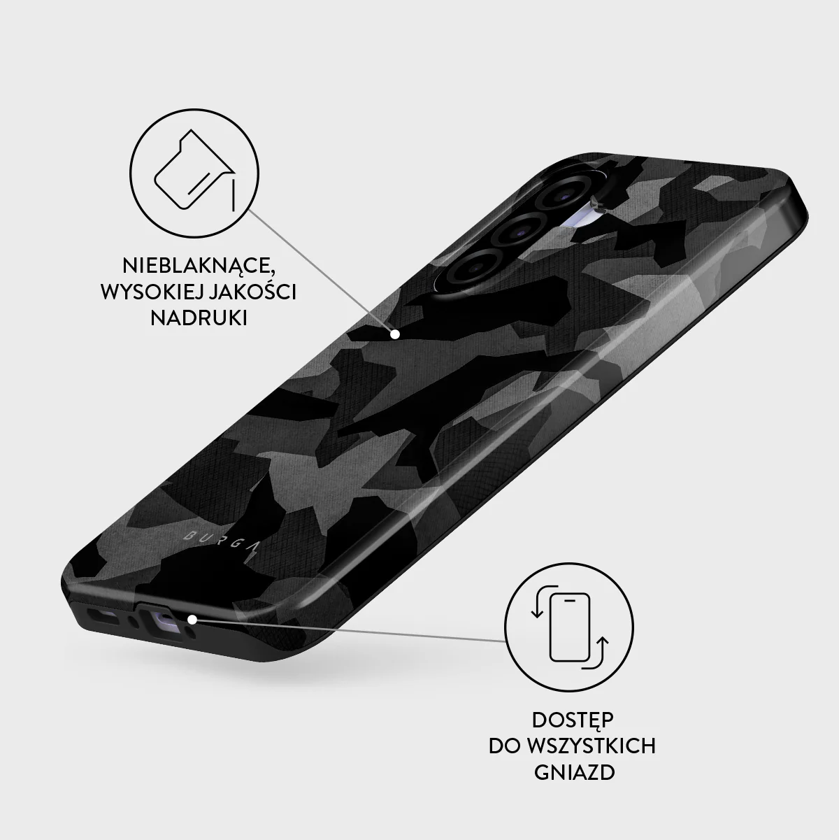 Night Black Camouflage - Samsung Galaxy A37 5G Etui - Image 3