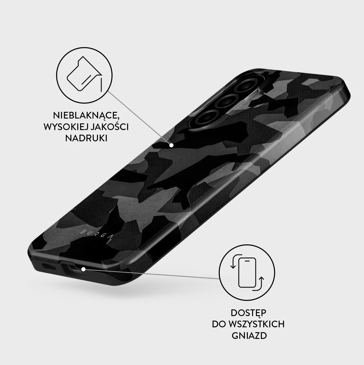 Night Black Camouflage - Samsung Galaxy A57 5G Etui - Image 3