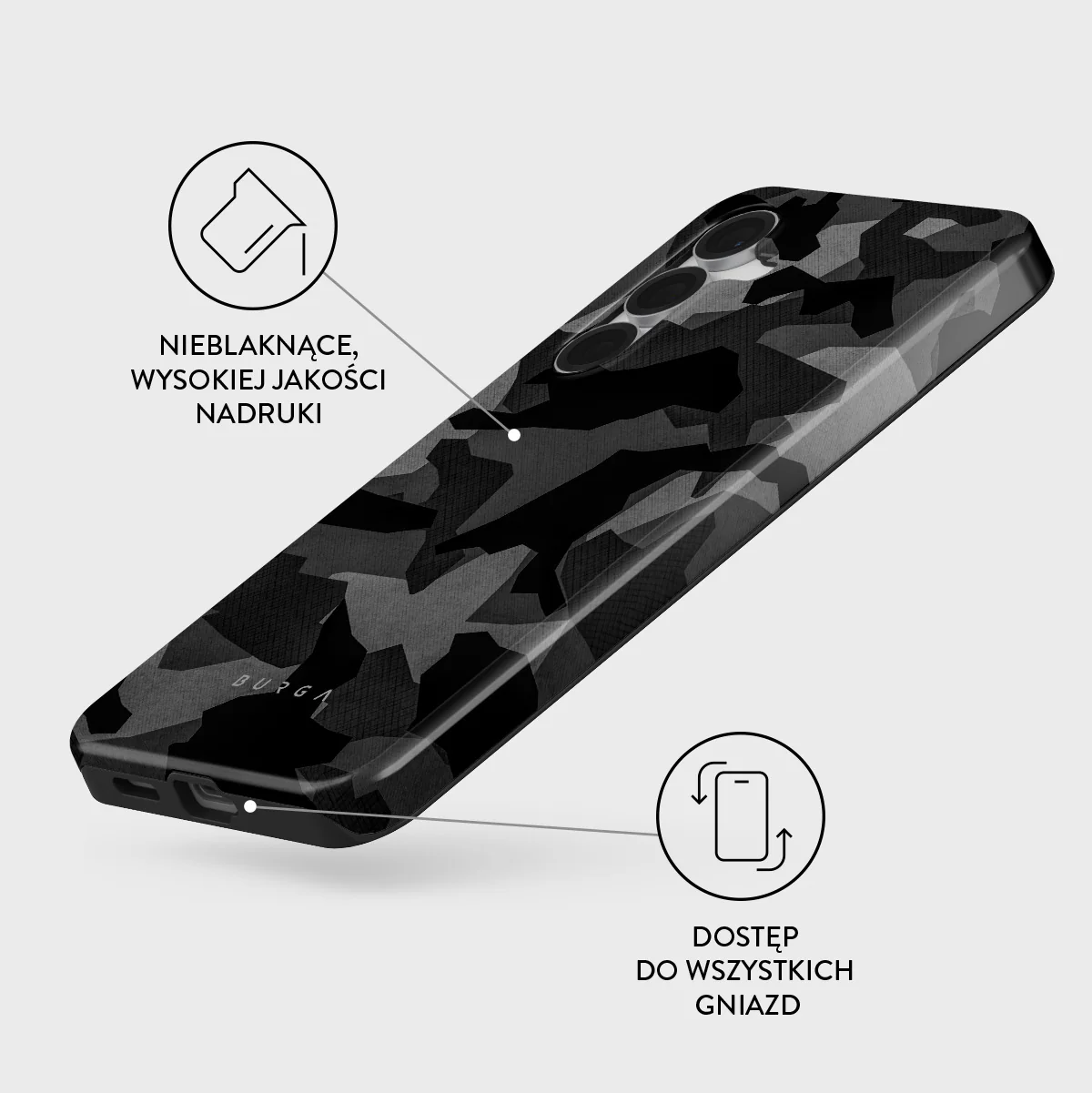 Night Black Camouflage - Samsung Galaxy S25 FE Etui - Image 3