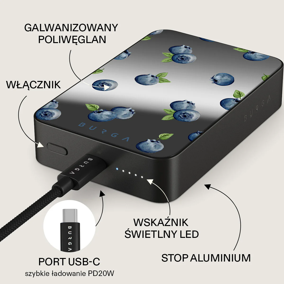 Blueberry Muffin - Magnetyczny power bank - Image 80