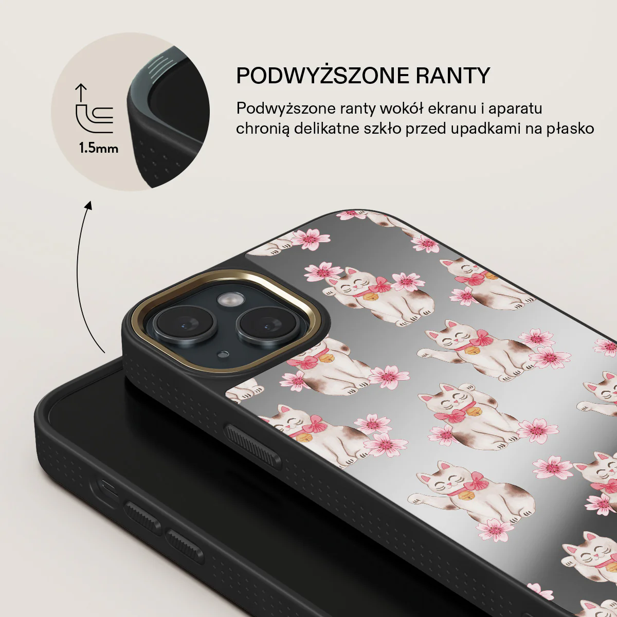 Maneki Neko - iPhone 15 Etui - Image 30