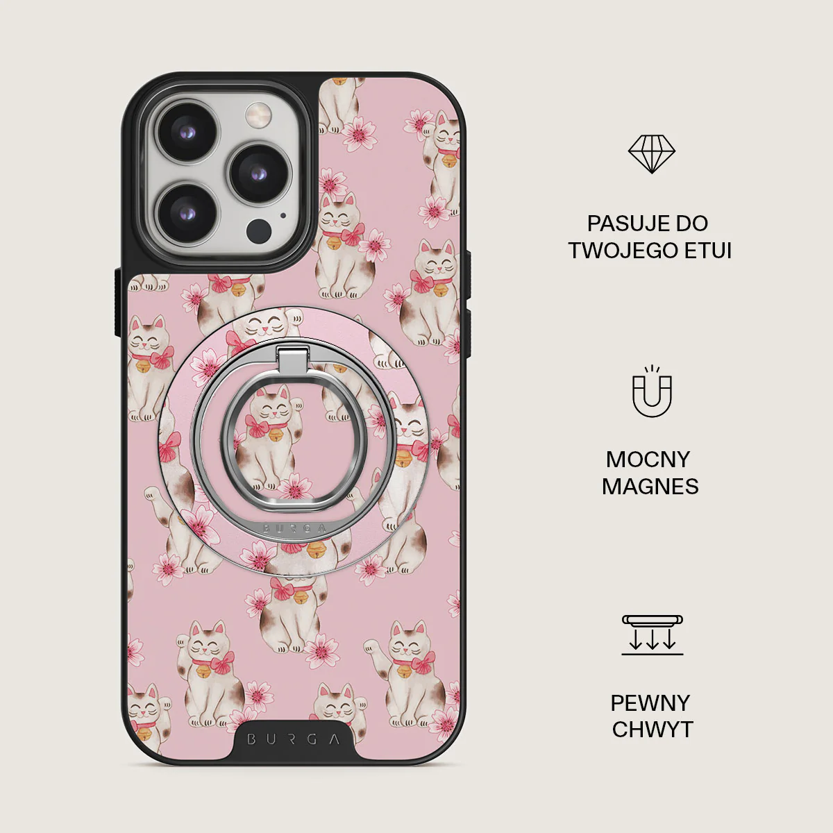 Maneki Neko - Magnetyczny Okrągły Uchwyt - Image 2