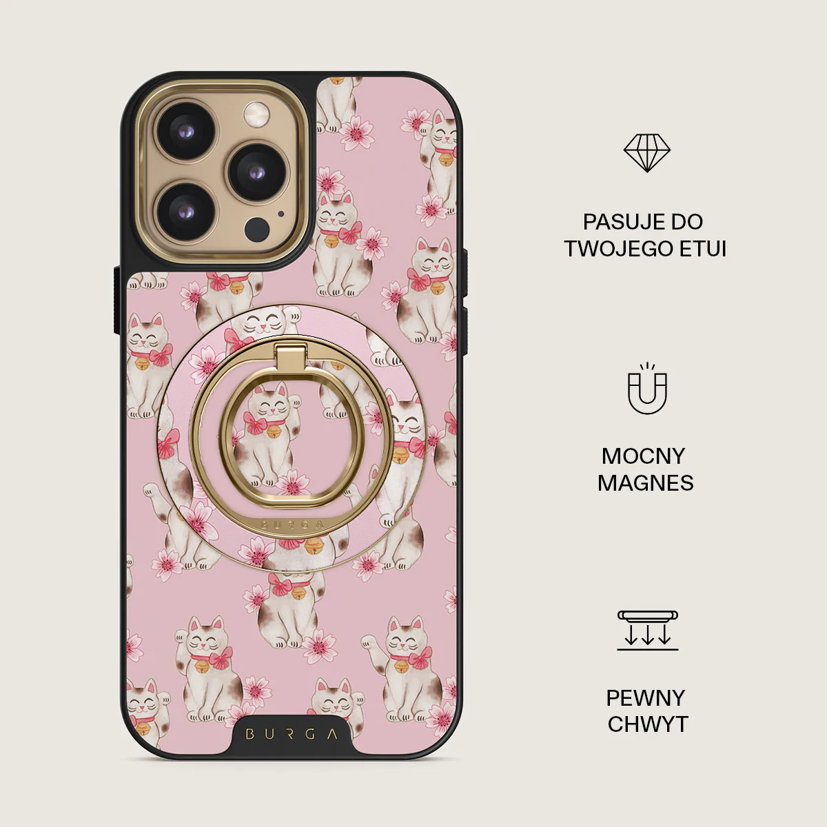 Maneki Neko - Magnetyczny Okrągły Uchwyt - Image 6