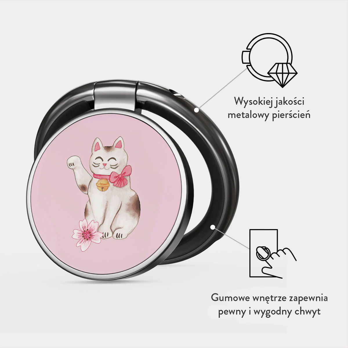 Maneki Neko - Samoprzylepny Okrągły Uchwyt - Image 2