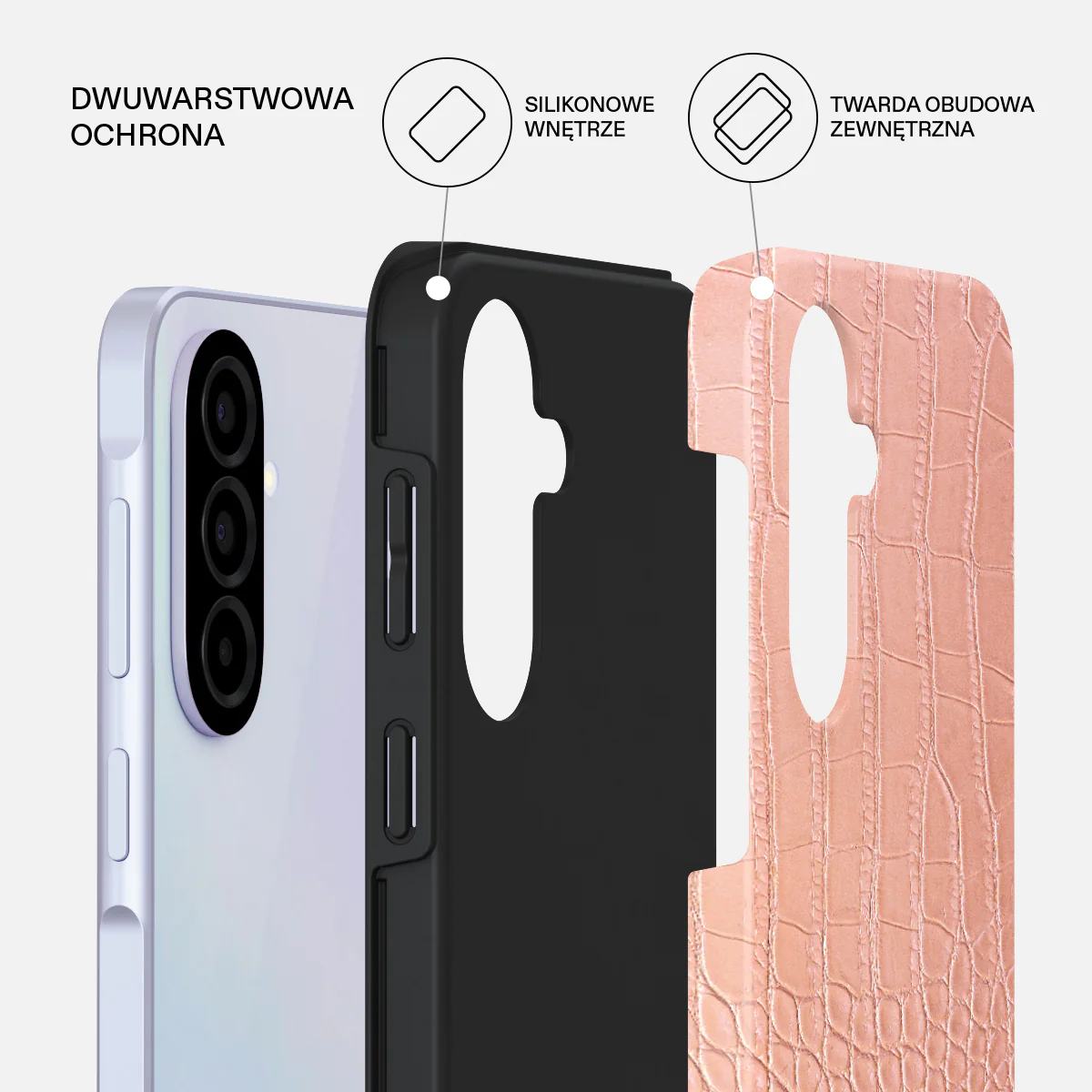 Pink Croco - Samsung Galaxy A37 5G Etui - Image 2