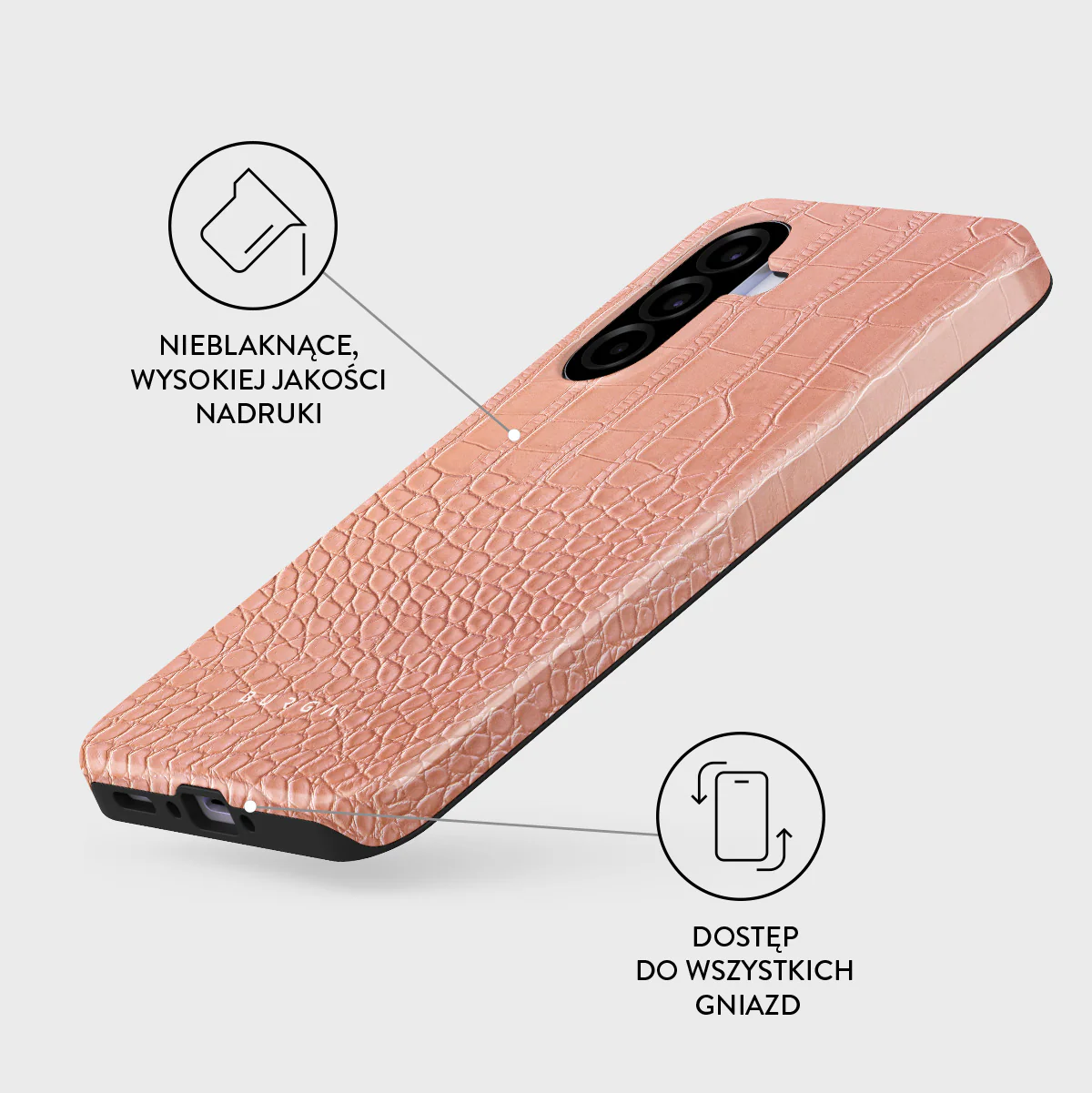 Pink Croco - Samsung Galaxy A37 5G Etui - Image 3