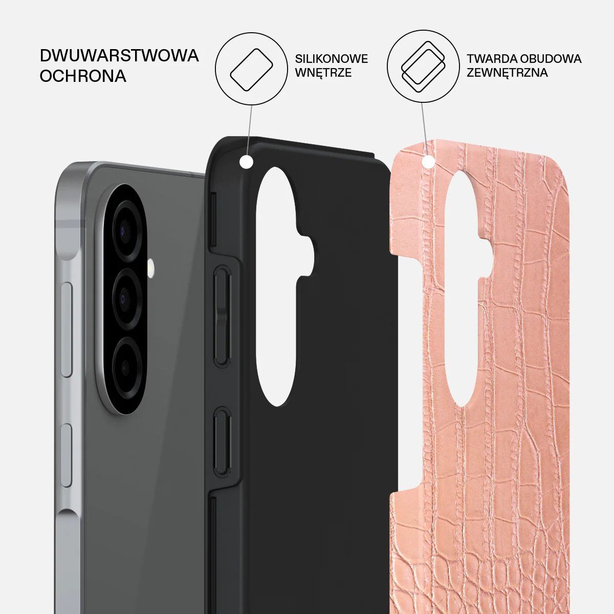 Pink Croco - Samsung Galaxy A57 5G Etui - Image 2