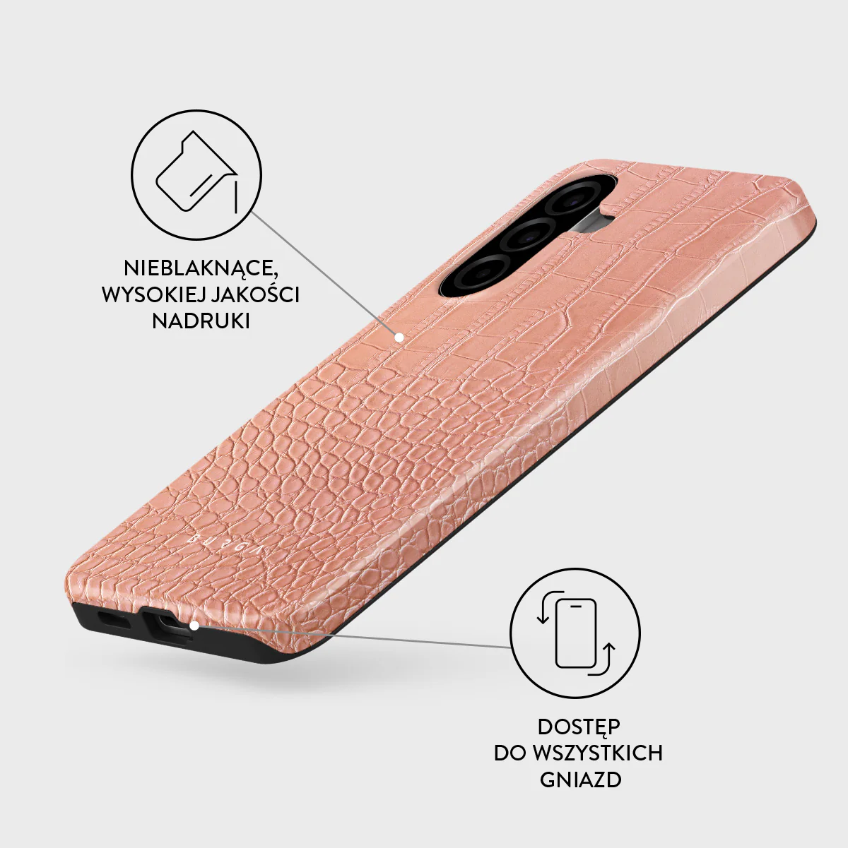 Pink Croco - Samsung Galaxy A57 5G Etui - Image 3