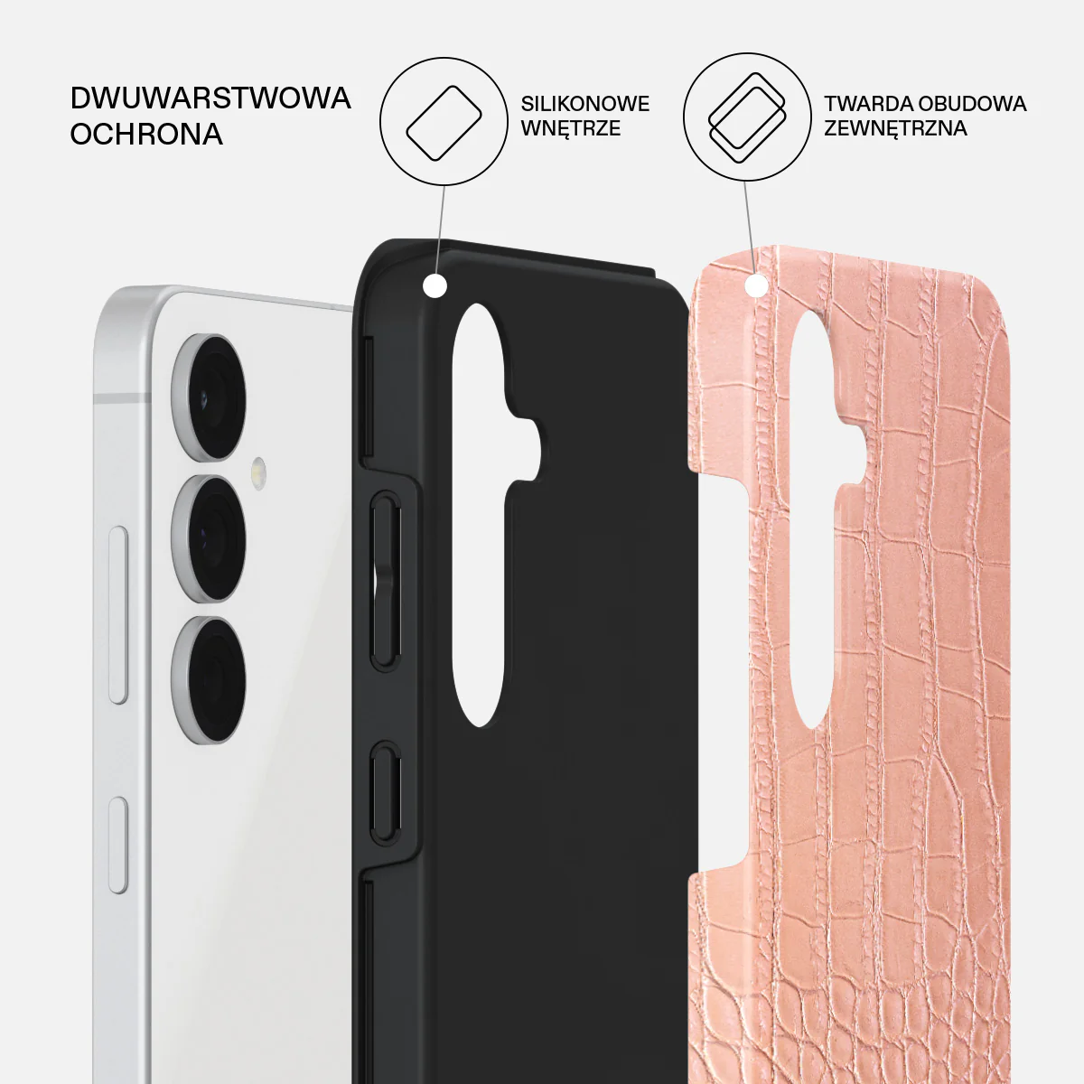 Pink Croco - Samsung Galaxy S25 FE Etui - Image 2