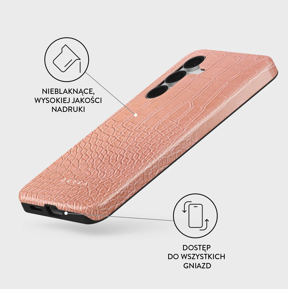 Pink Croco - Samsung Galaxy S25 FE Etui - Image 3