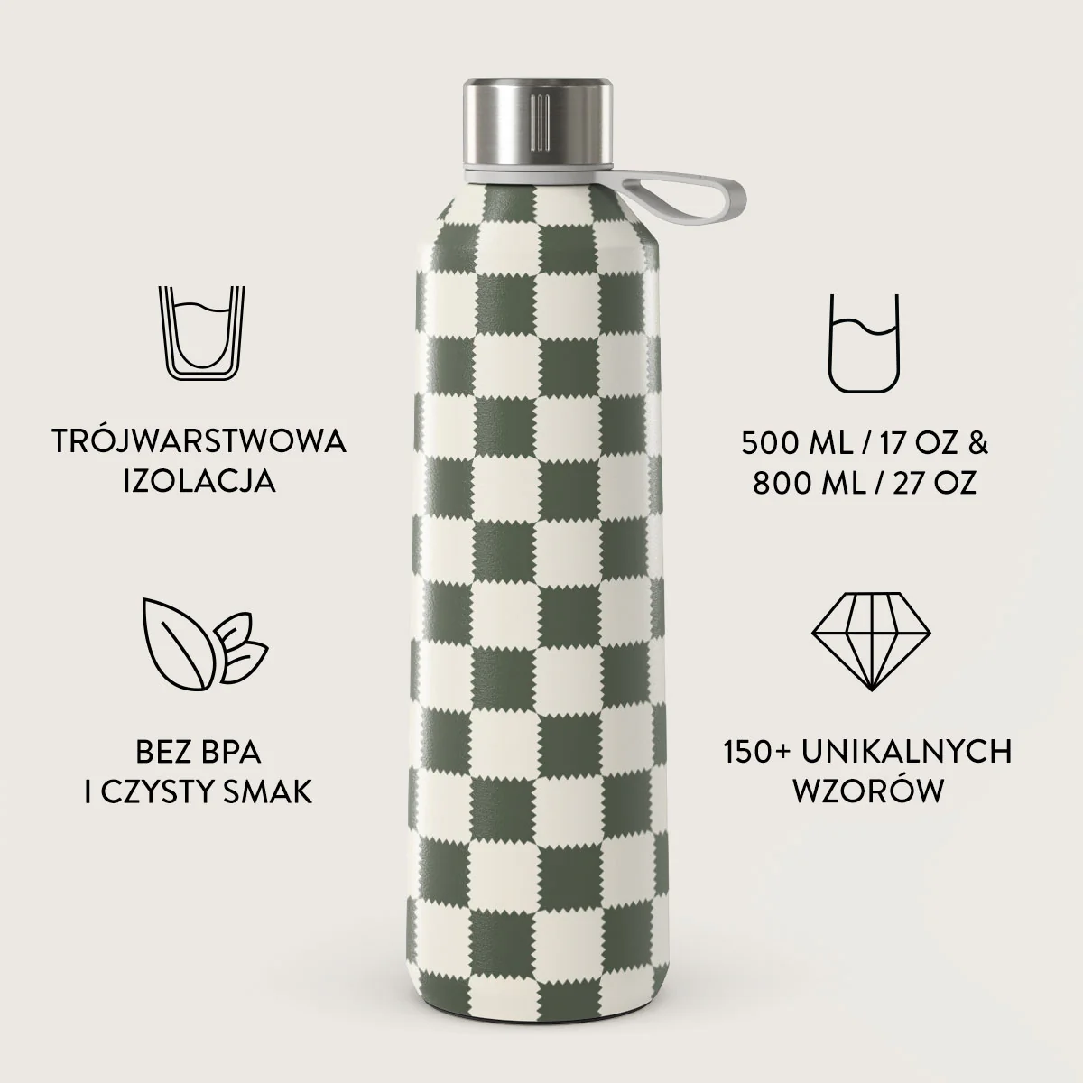 Retro Grid - Butelka na wodę - Image 3
