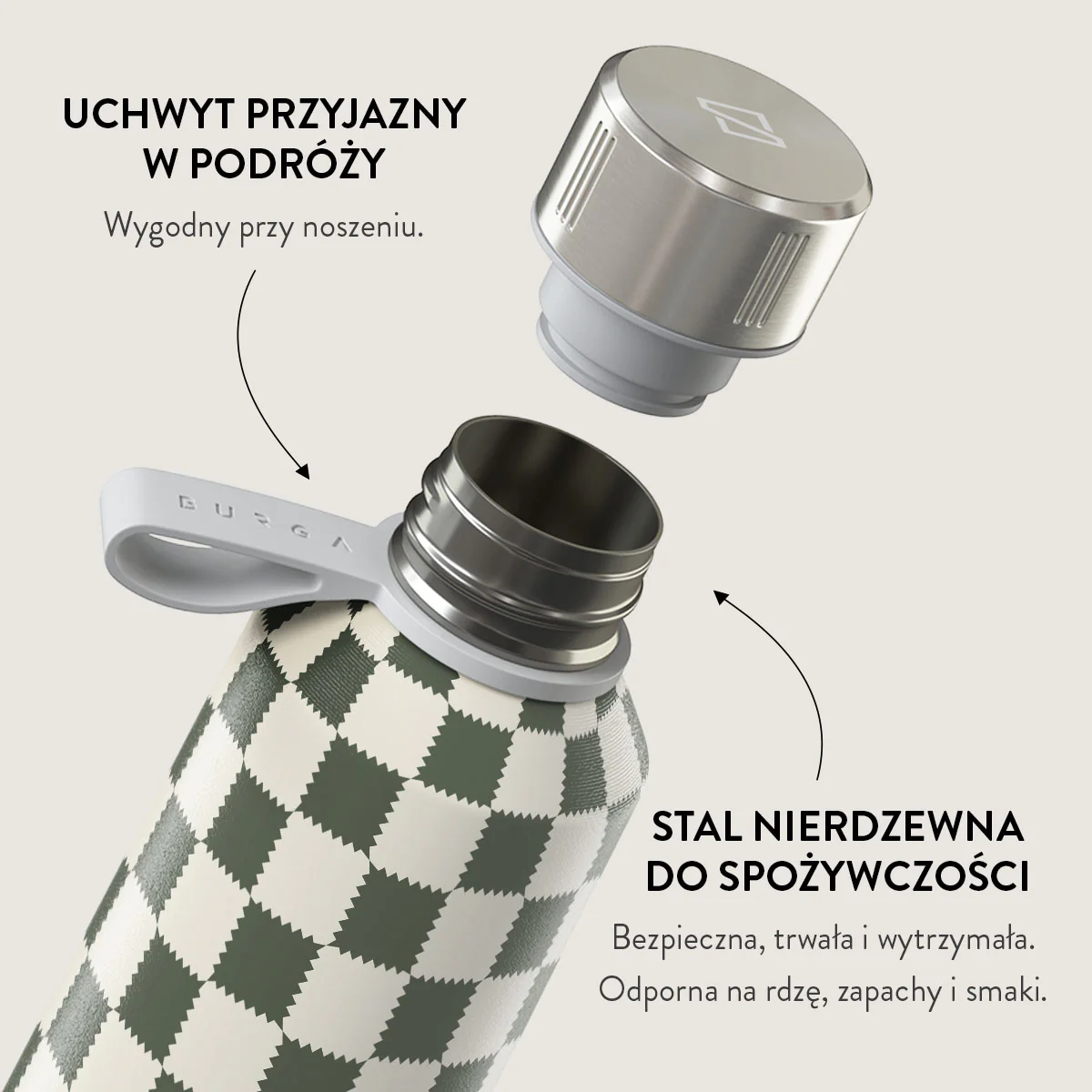 Retro Grid - Butelka na wodę - Image 4