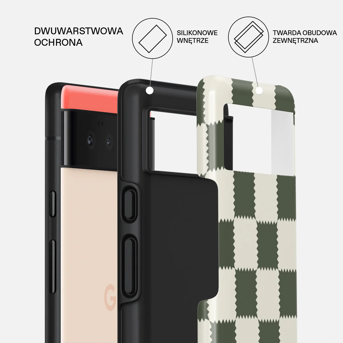 Retro Grid - Google Pixel 6a Etui - Image 2