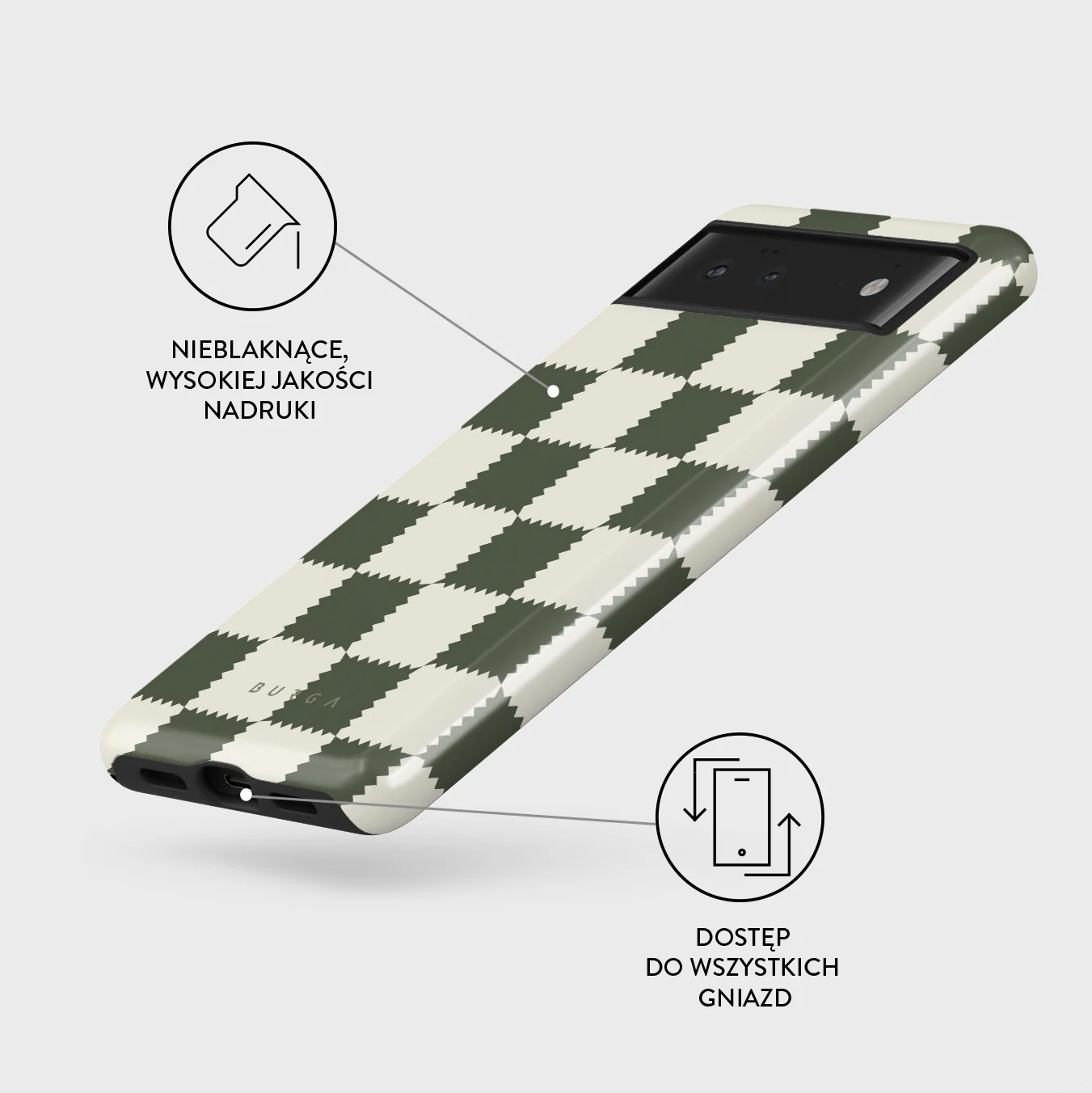 Retro Grid - Google Pixel 6a Etui - Image 3