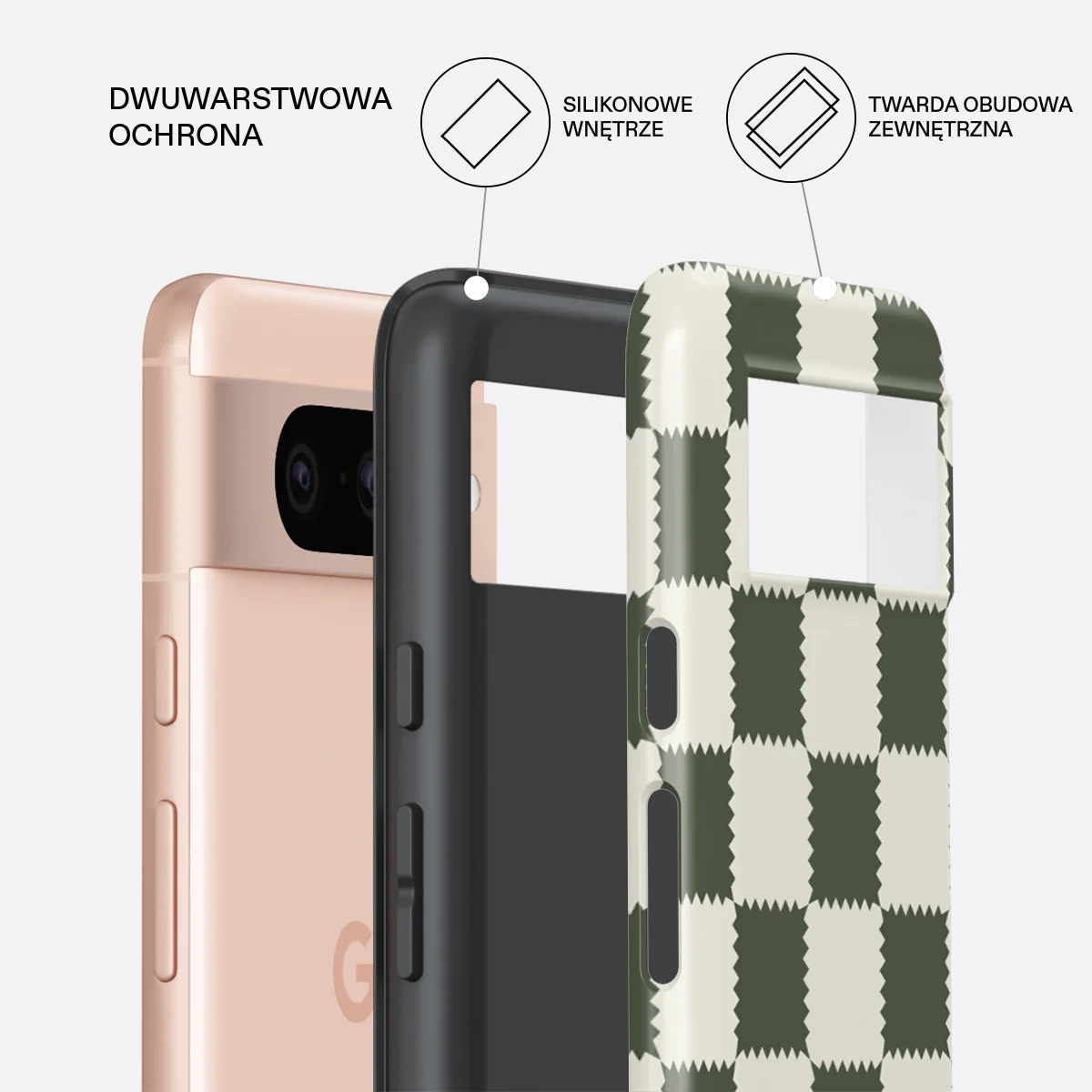 Retro Grid - Google Pixel 8 Etui - Image 2
