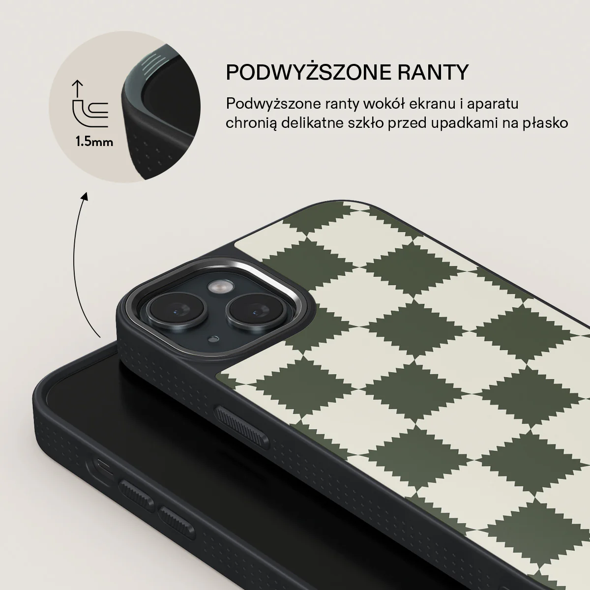 Retro Grid - iPhone 15 Etui - Image 15