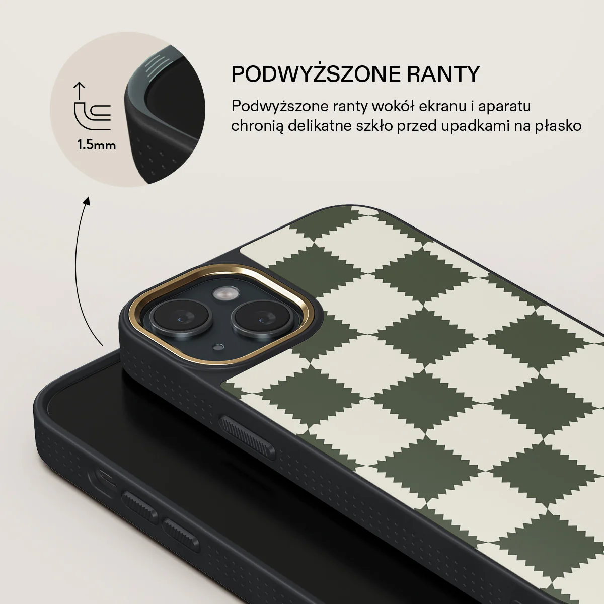 Retro Grid - iPhone 15 Etui - Image 8