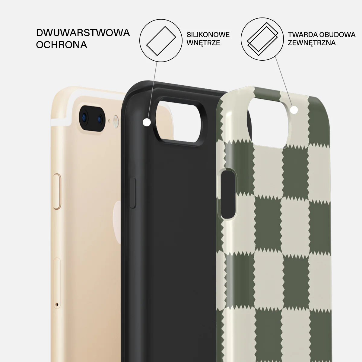 Retro Grid - iPhone 7 Plus / 8 Plus Etui - Image 6