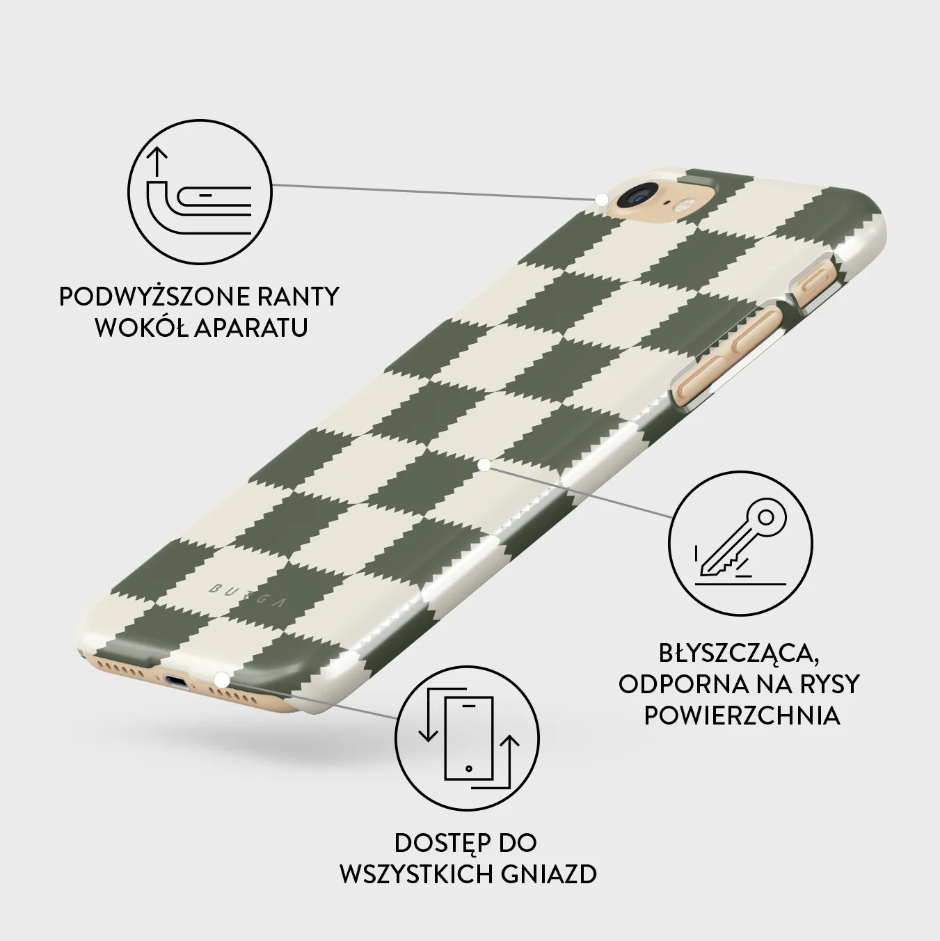 Retro Grid - iPhone SE (2020) Etui - Image 3