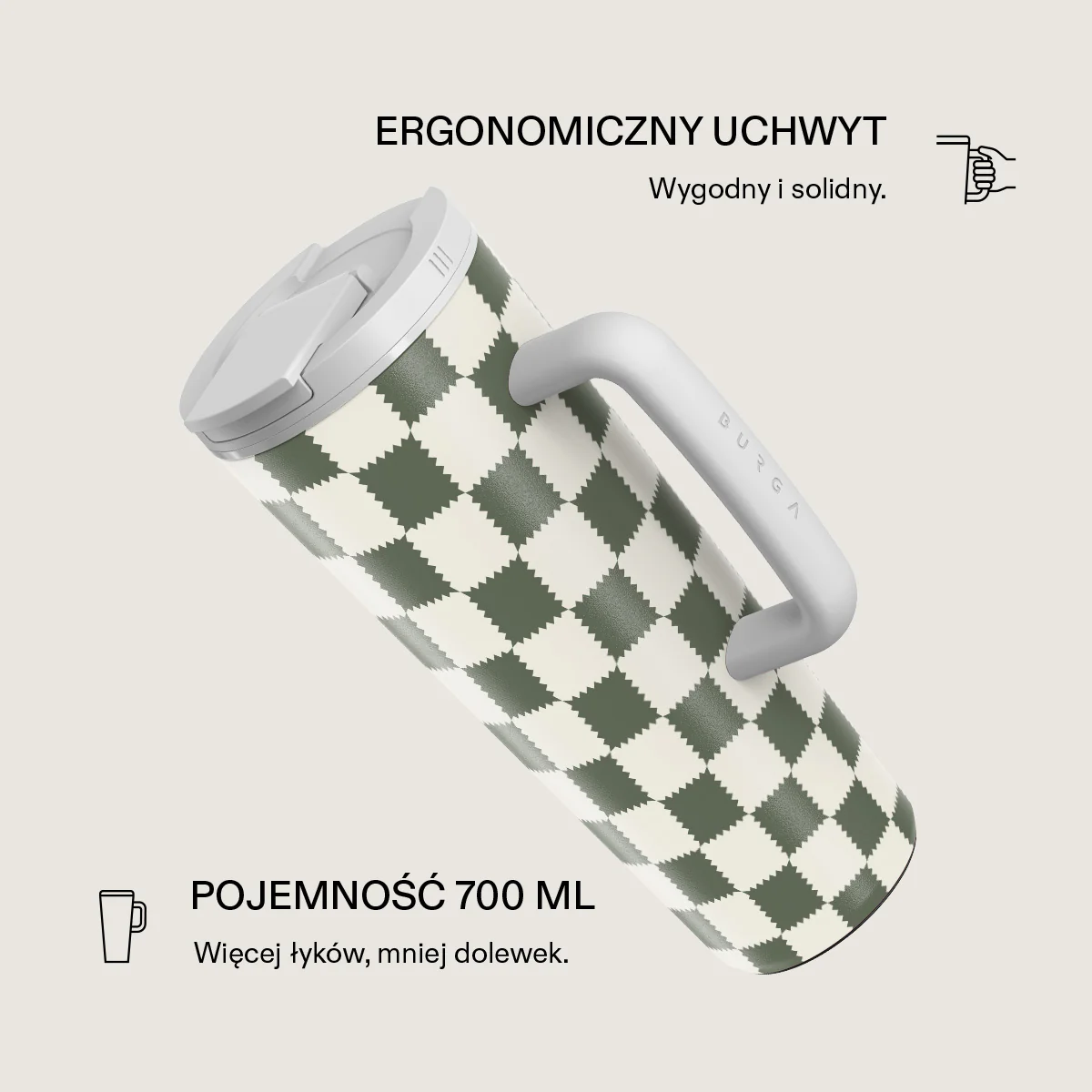 Retro Grid - Kubek podróżny EasyGrip - Image 2