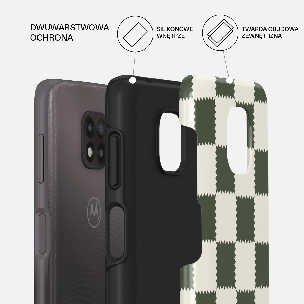 Retro Grid - Motorola Moto G Power 2021 Etui - Image 2