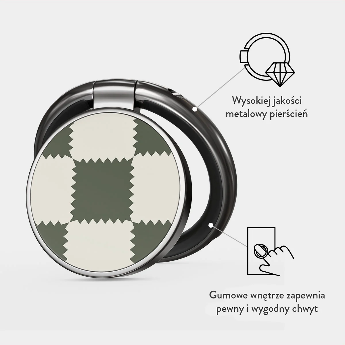 Retro Grid - Samoprzylepny Okrągły Uchwyt - Image 2