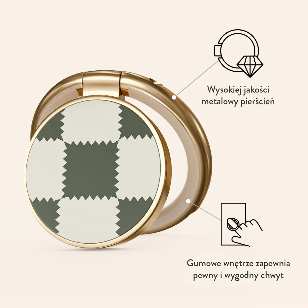 Retro Grid - Samoprzylepny Okrągły Uchwyt - Image 7