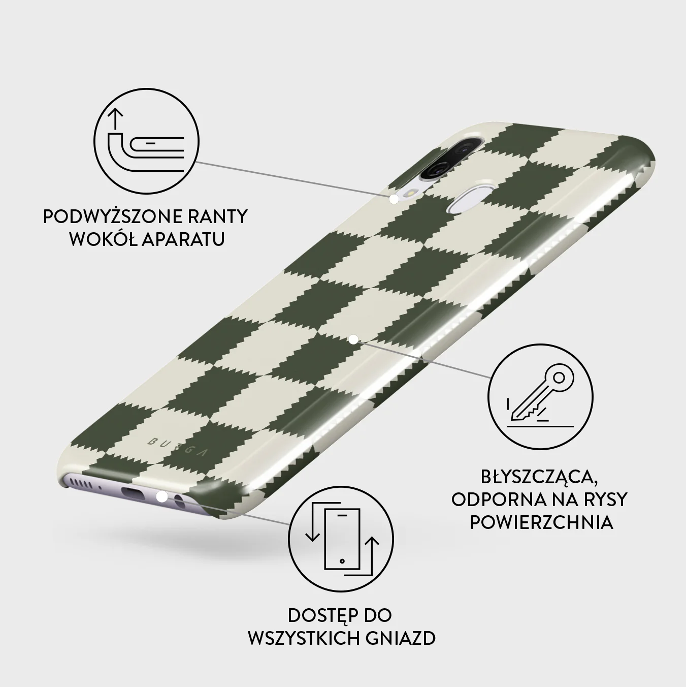 Retro Grid - Samsung Galaxy A40 Etui - Image 3
