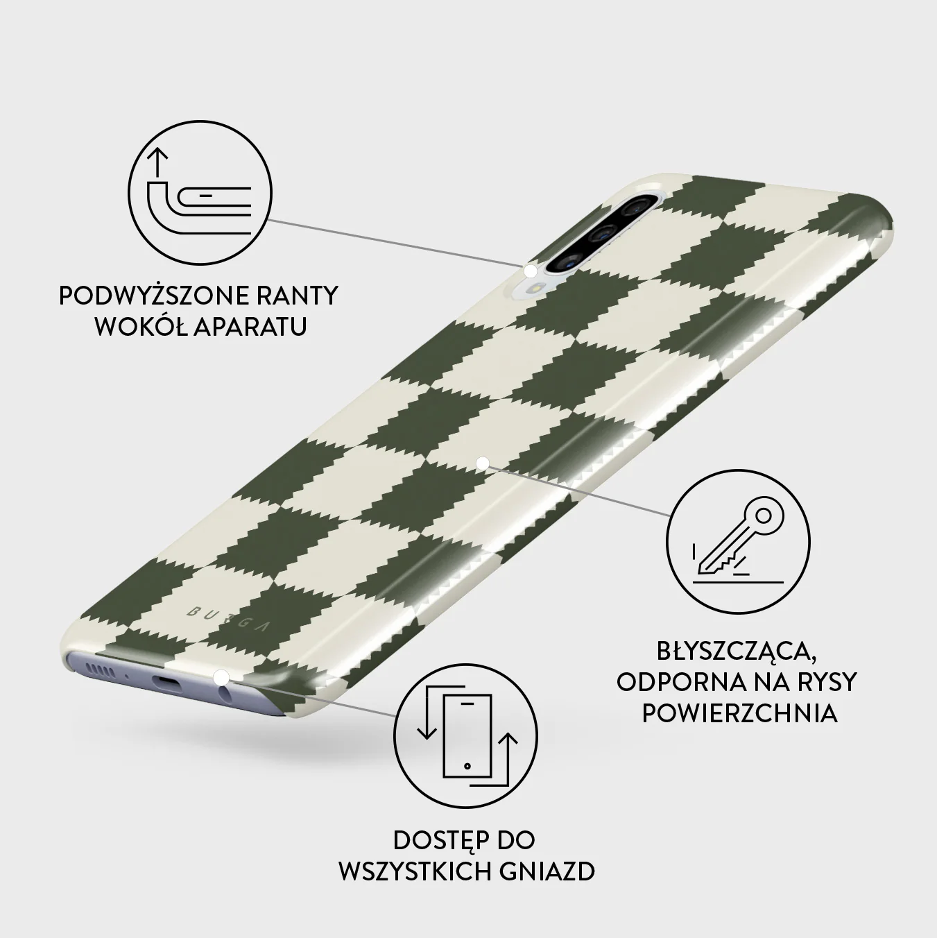 Retro Grid - Samsung Galaxy A50 Etui - Image 3