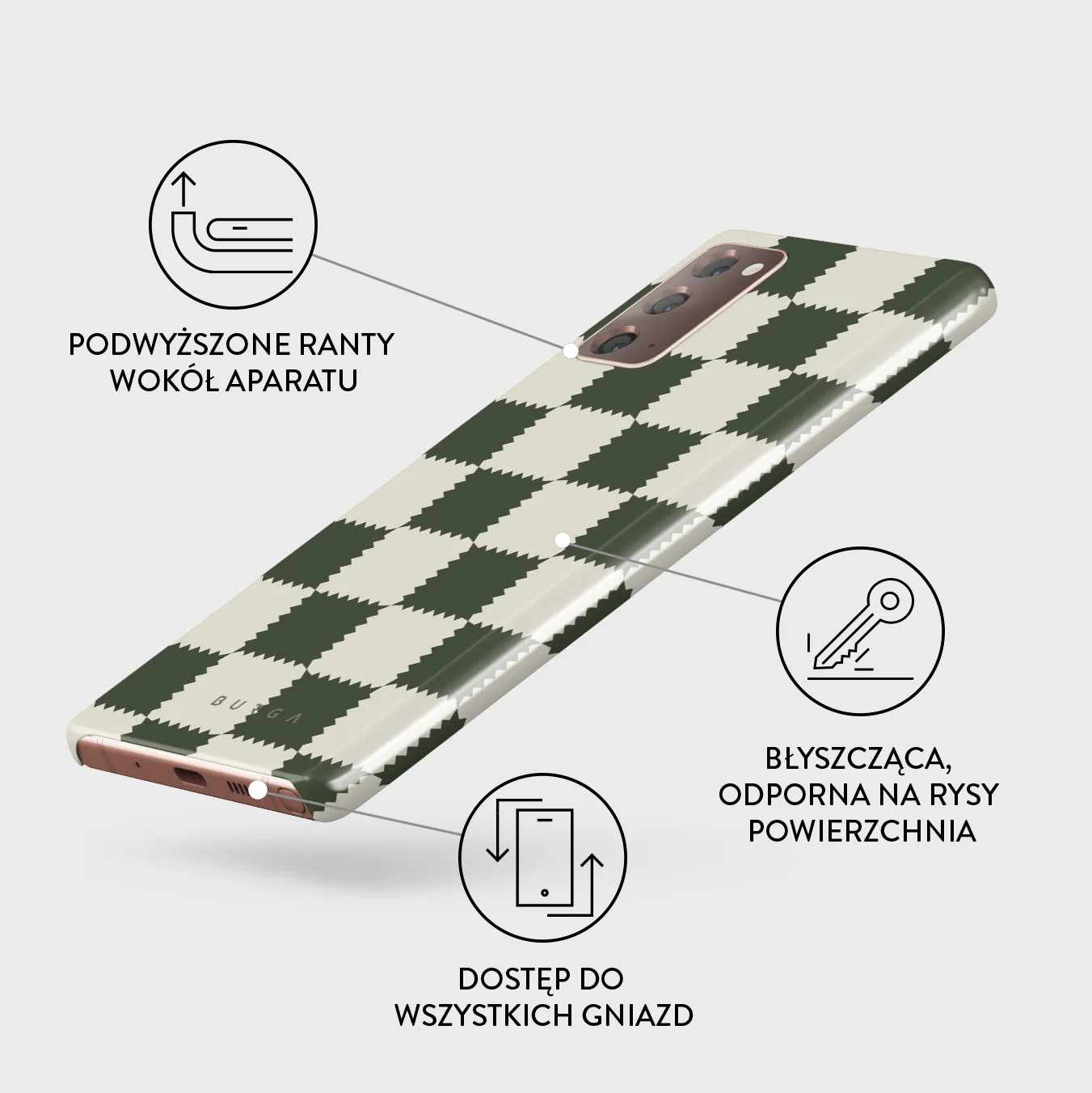 Retro Grid - Samsung Galaxy Note 20 4G / 5G Etui - Image 3