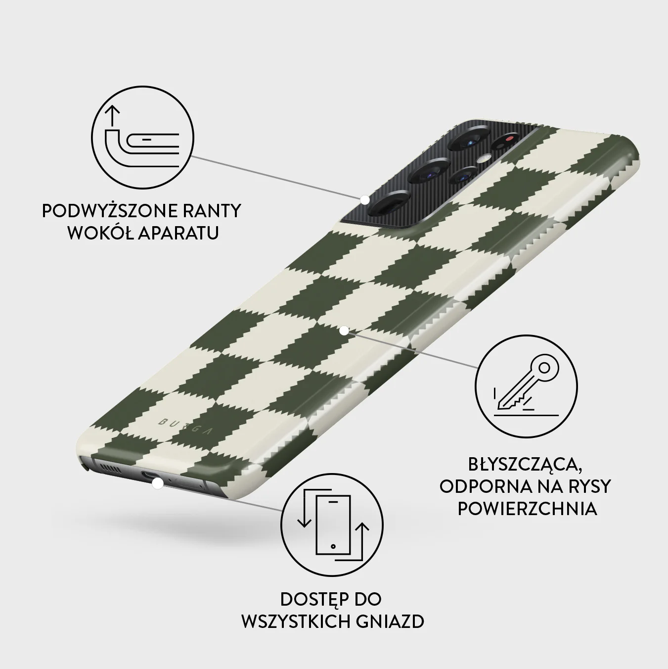 Retro Grid - Samsung Galaxy S21 Ultra Etui - Image 3