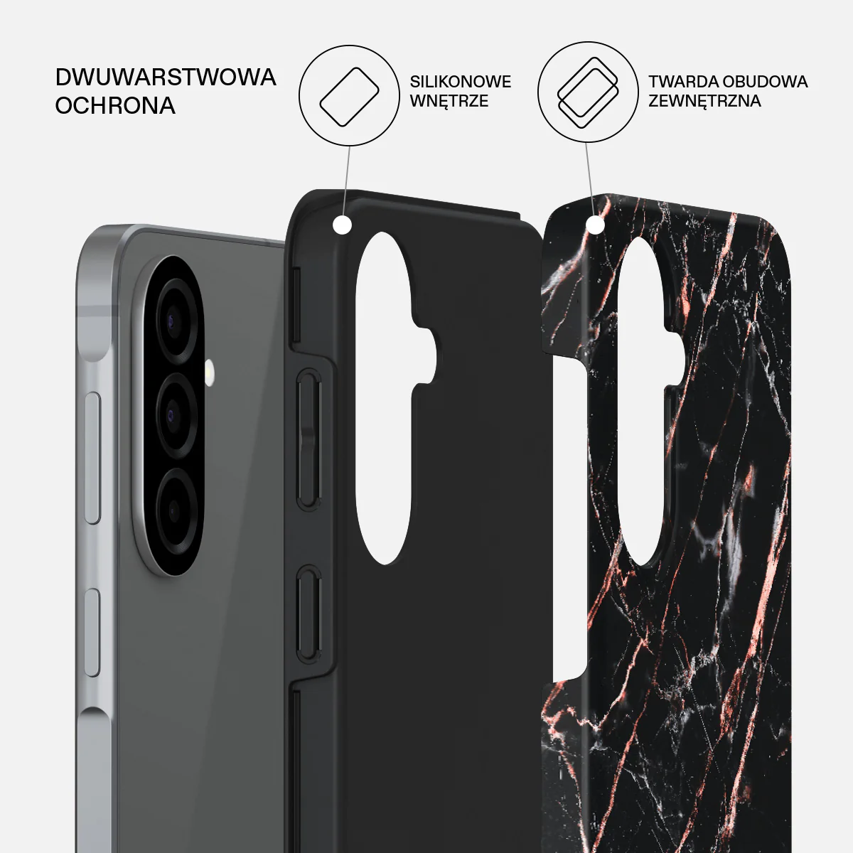 Rose Gold Marble - Samsung Galaxy A57 5G Etui - Image 2