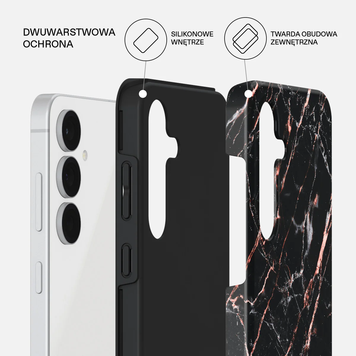 Rose Gold Marble - Samsung Galaxy S25 FE Etui - Image 2