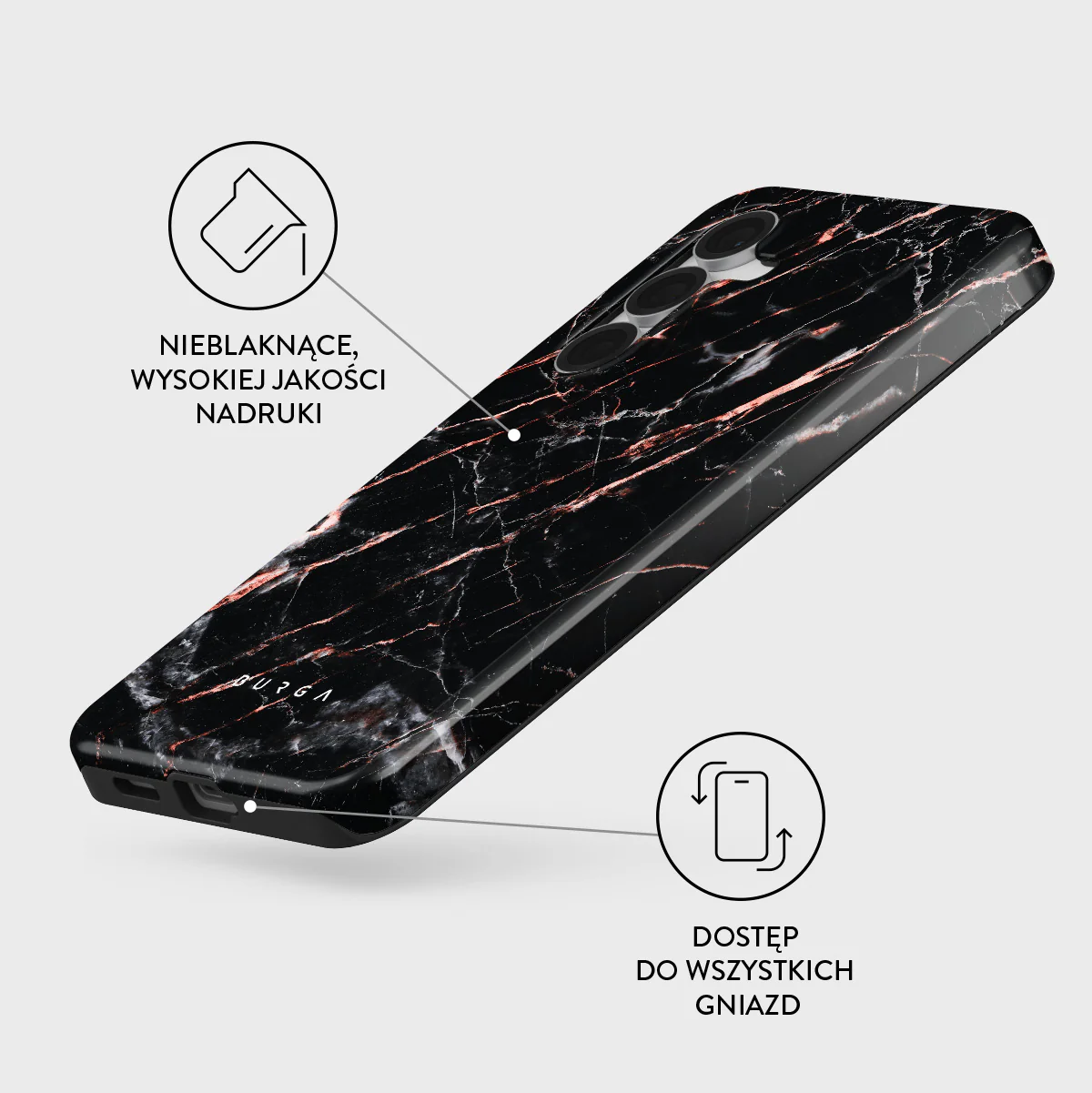 Rose Gold Marble - Samsung Galaxy S25 FE Etui - Image 3