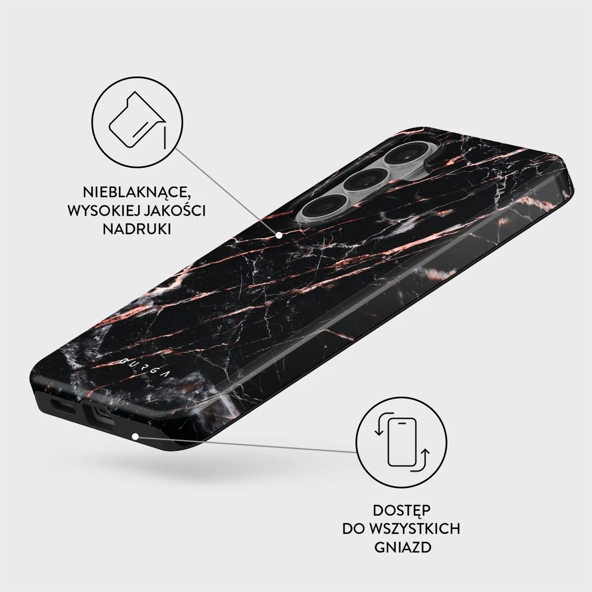 Rose Gold Marble - Samsung Galaxy S26 Plus Etui - Image 3