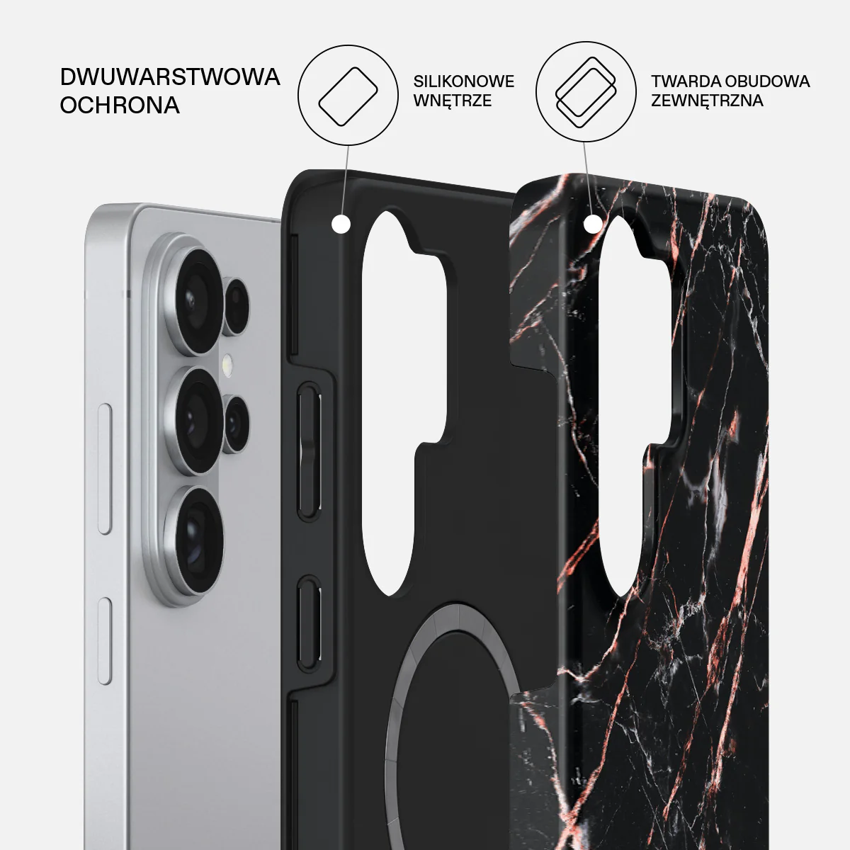 Rose Gold Marble - Samsung Galaxy S26 Ultra Etui - Image 2