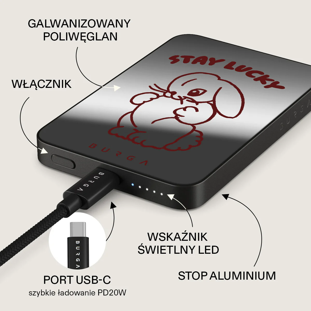 Stay Lucky - Magnetyczny power bank - Image 50