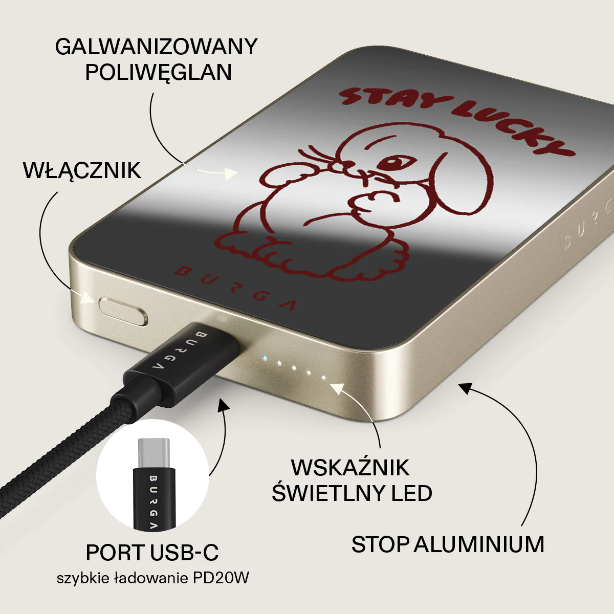 Stay Lucky - Magnetyczny power bank - Image 70