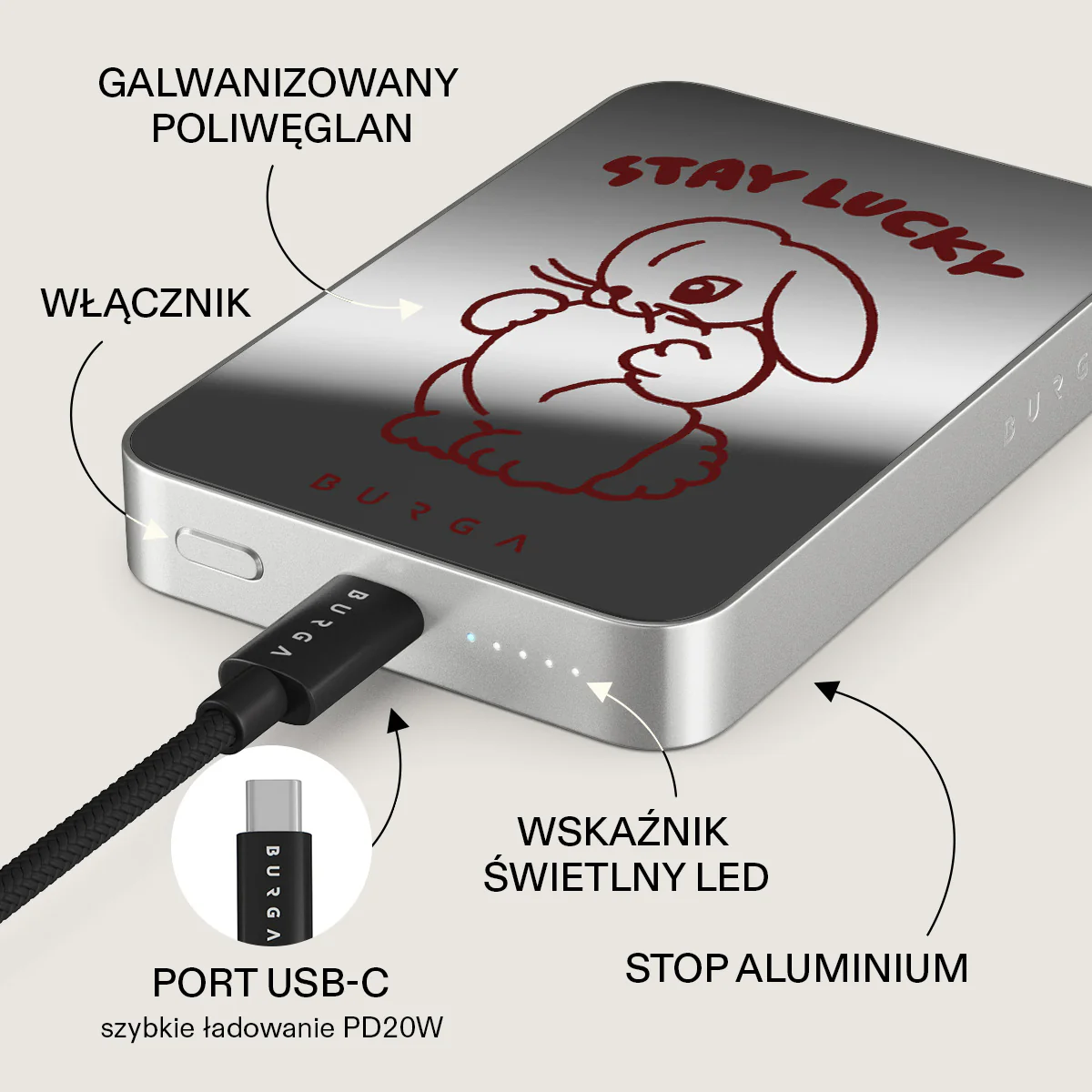 Stay Lucky - Magnetyczny power bank - Image 75