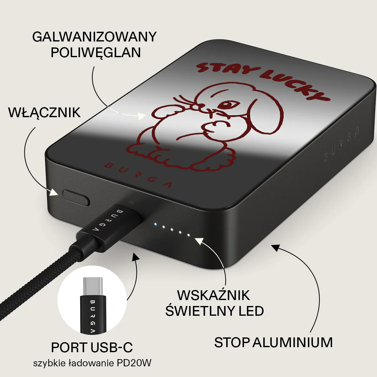 Stay Lucky - Magnetyczny power bank - Image 80