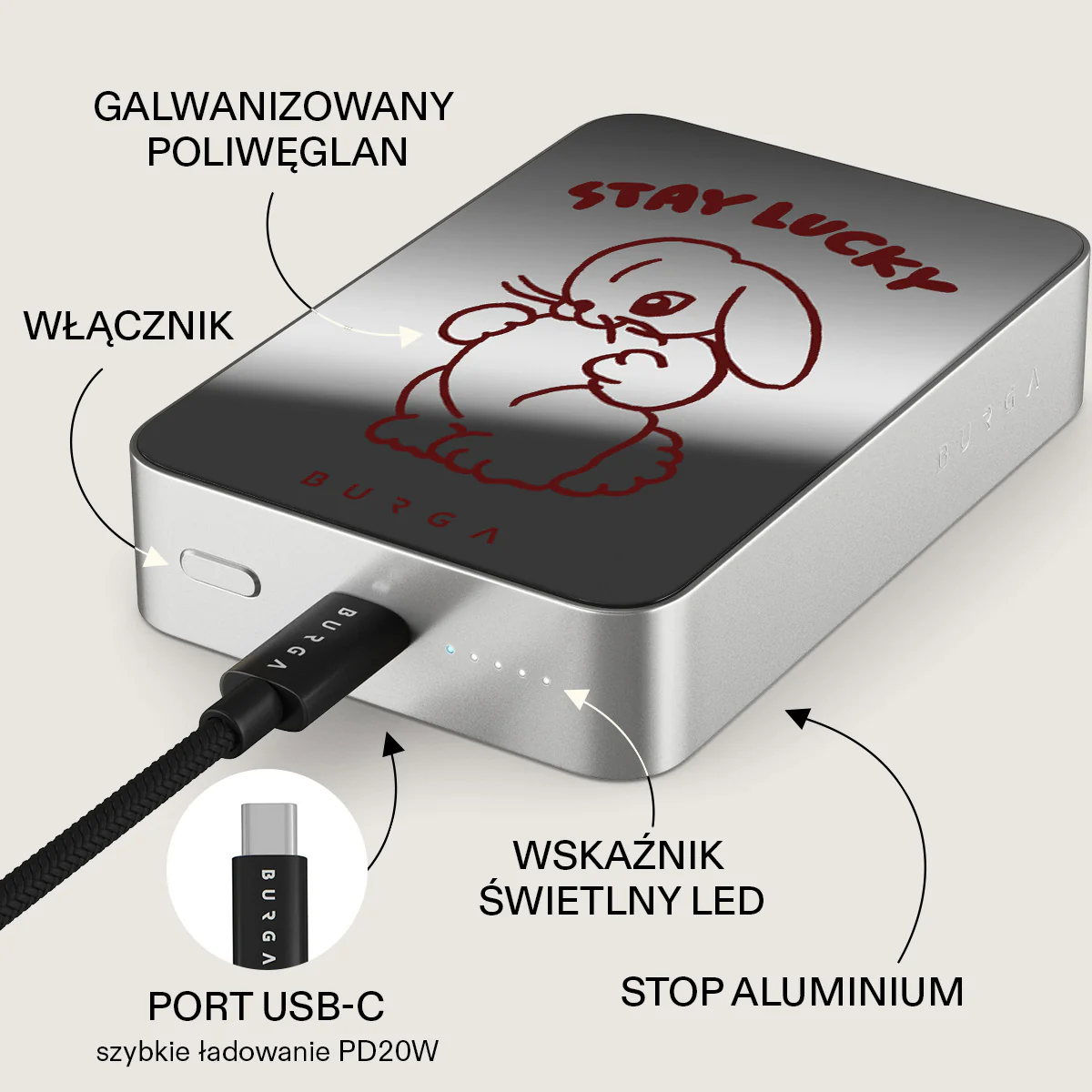 Stay Lucky - Magnetyczny power bank - Image 90