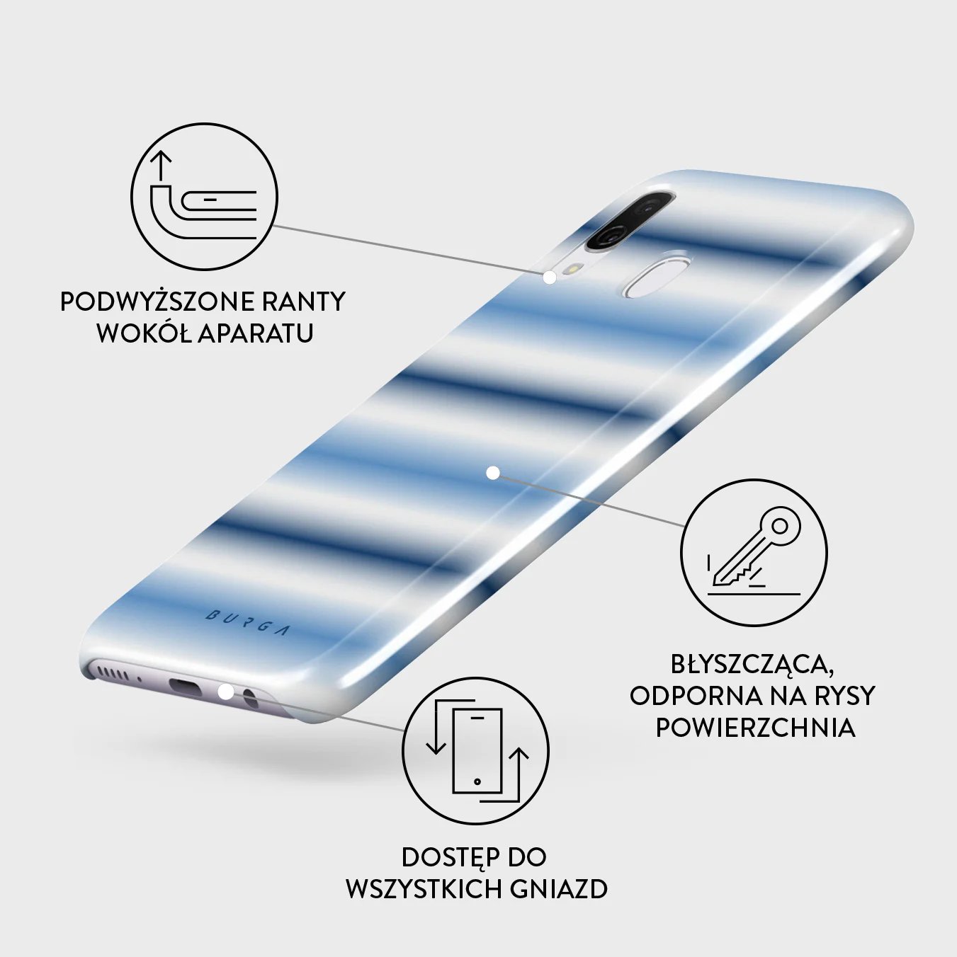 White Noise - Samsung Galaxy A40 Etui - Image 3