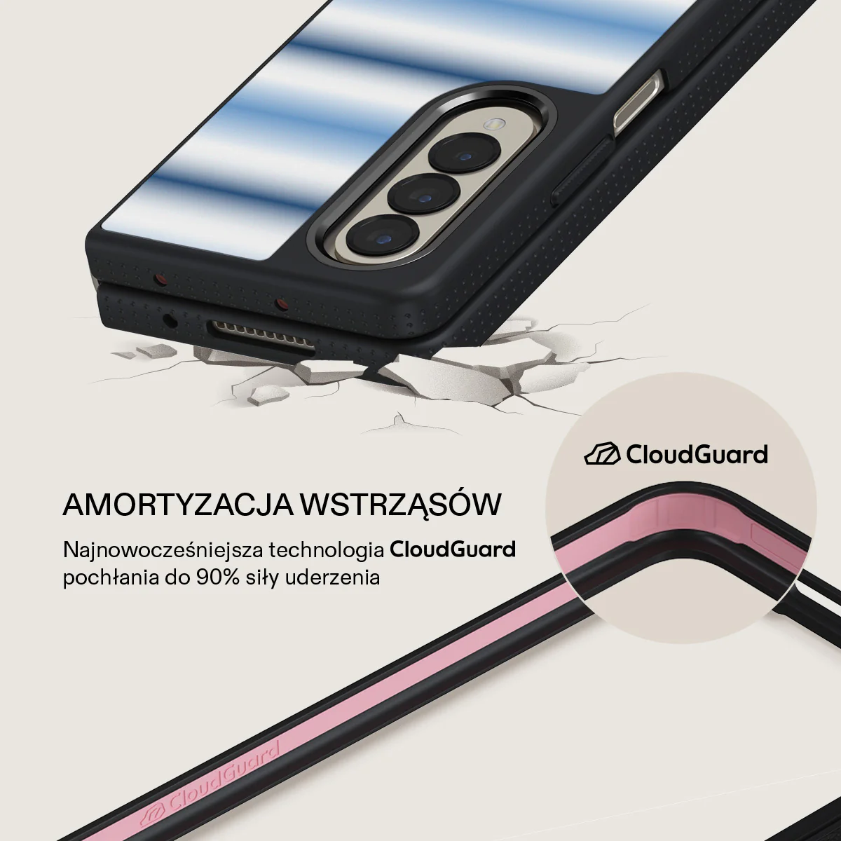 White Noise - Samsung Galaxy Z Fold 4 Etui - Image 15