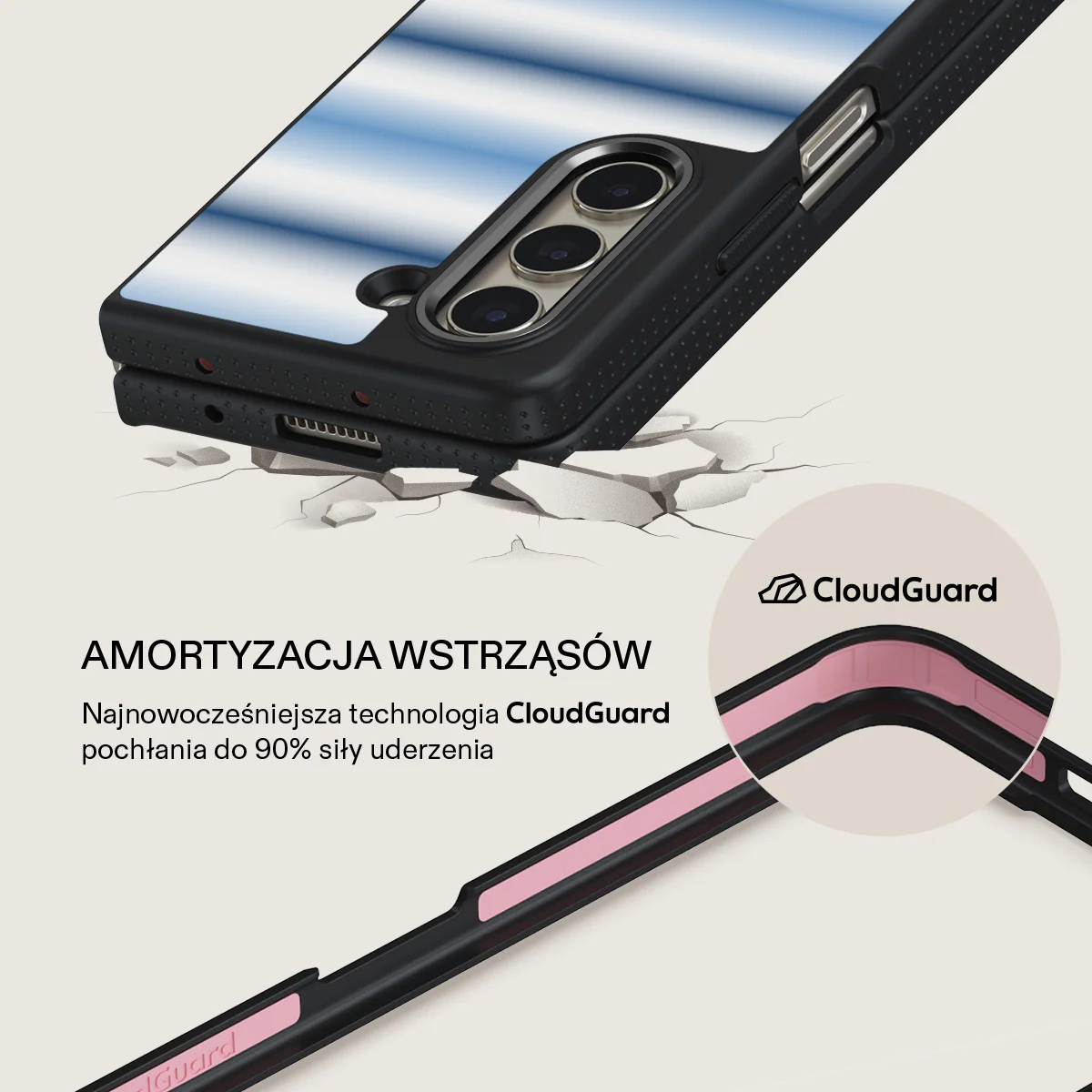 White Noise - Samsung Galaxy Z Fold 5 Etui - Image 10