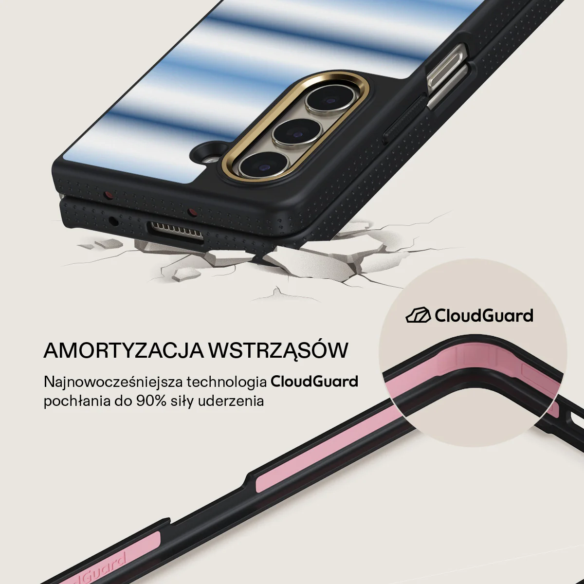 White Noise - Samsung Galaxy Z Fold 5 Etui - Image 3