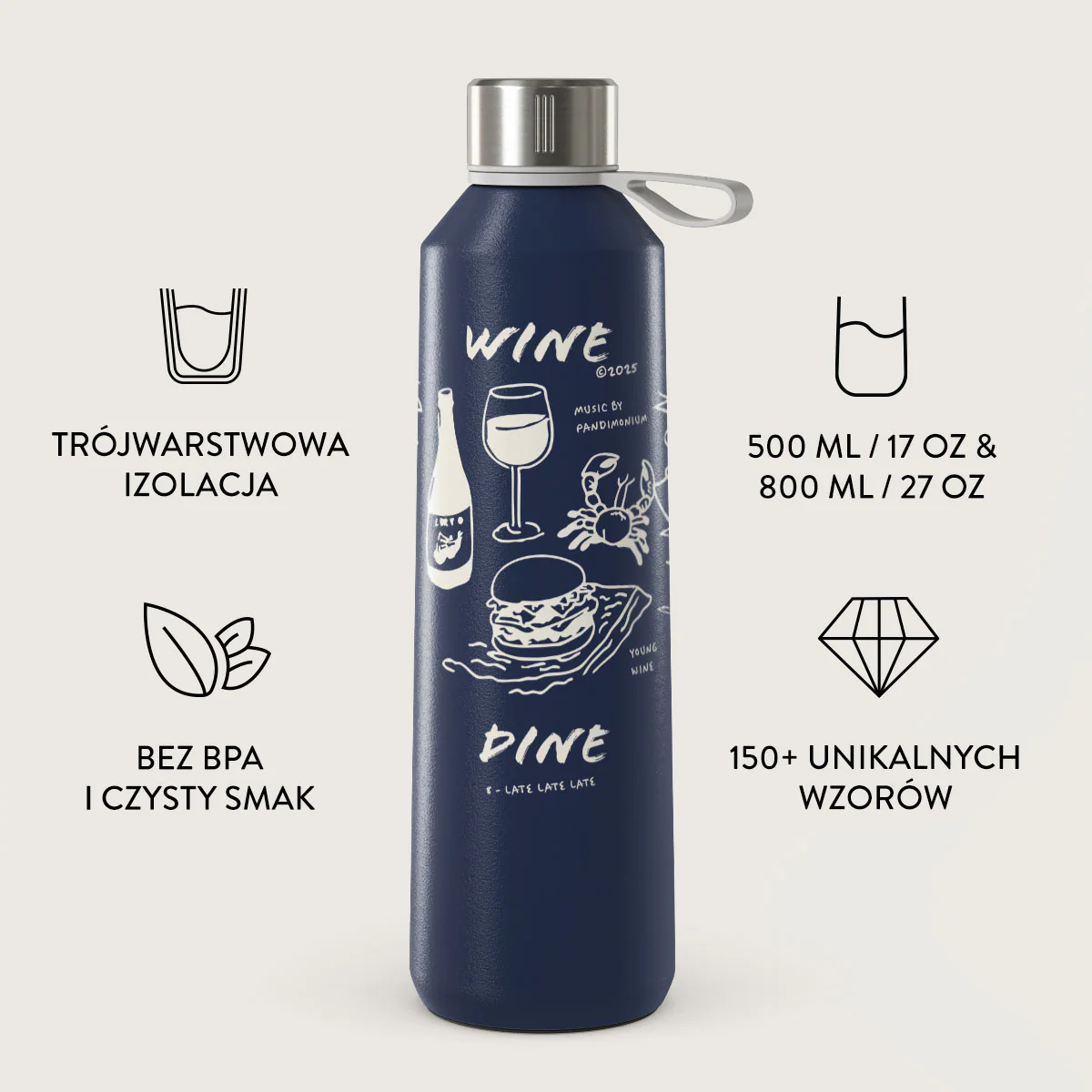Wine & Dine - Butelka na wodę - Image 3