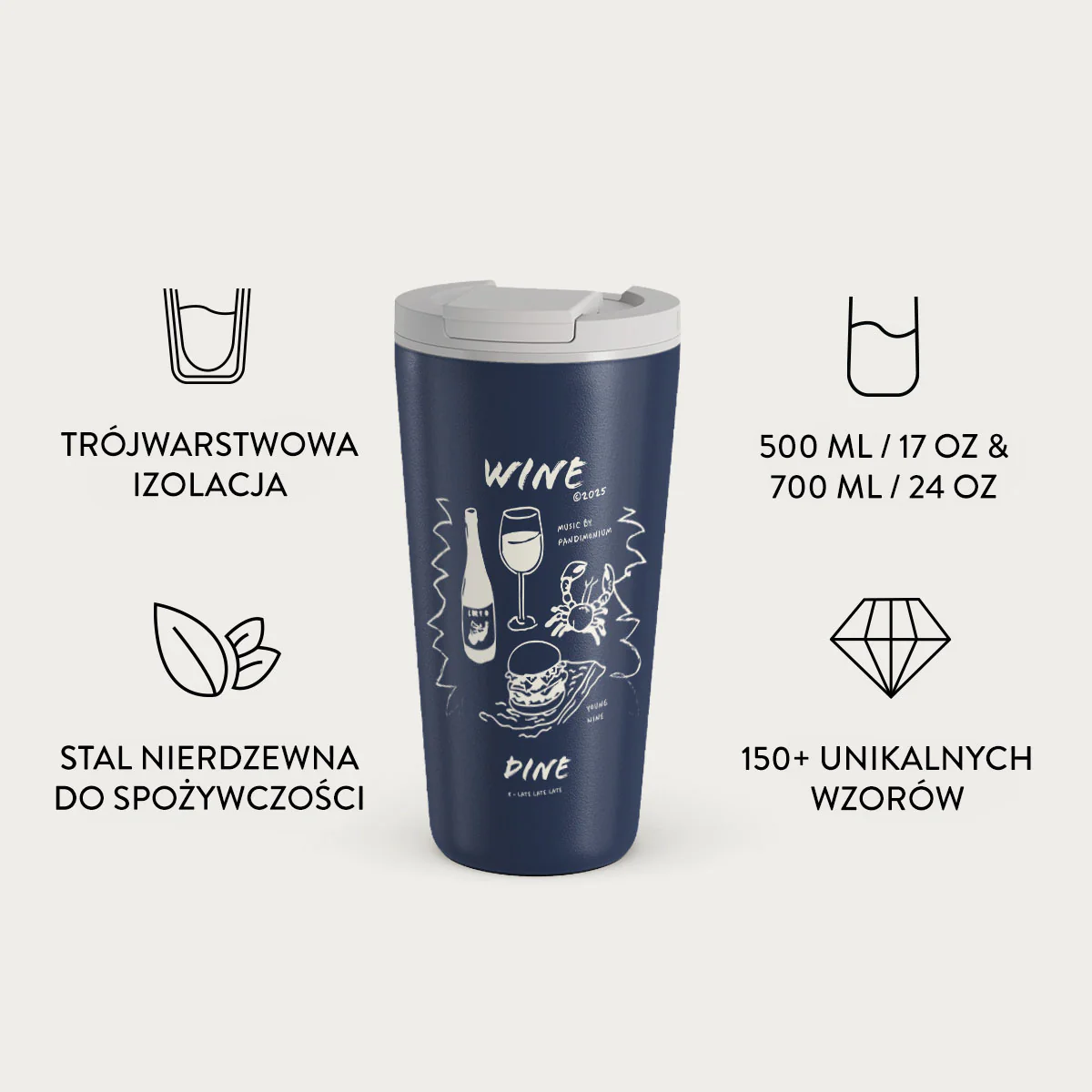 Wine & Dine - Kubek podróżny - Image 7