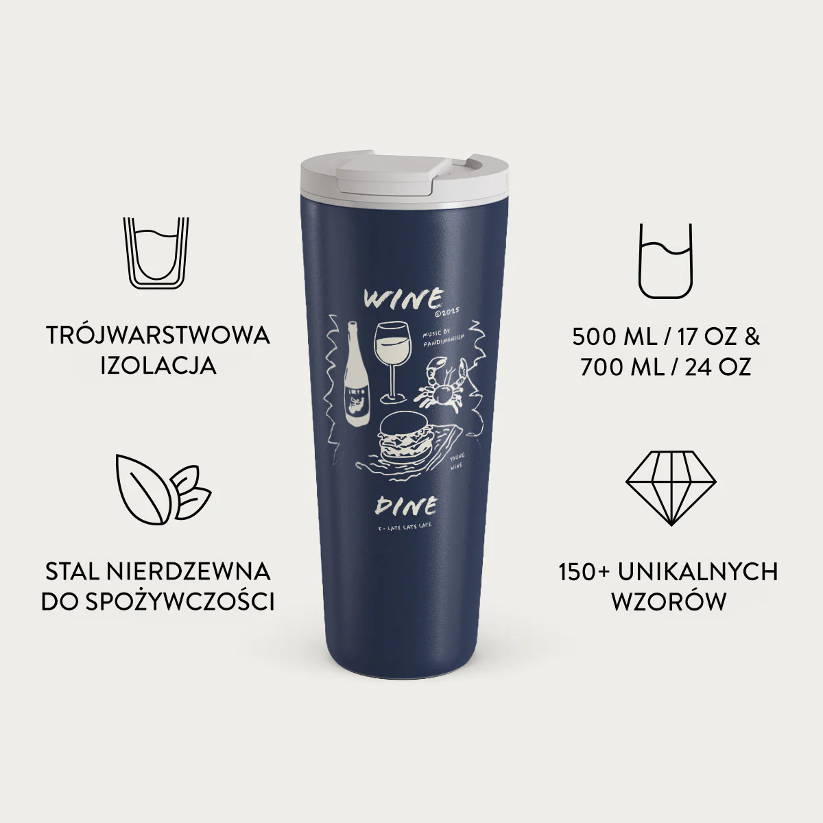 Wine & Dine - Kubek podróżny - Image 9