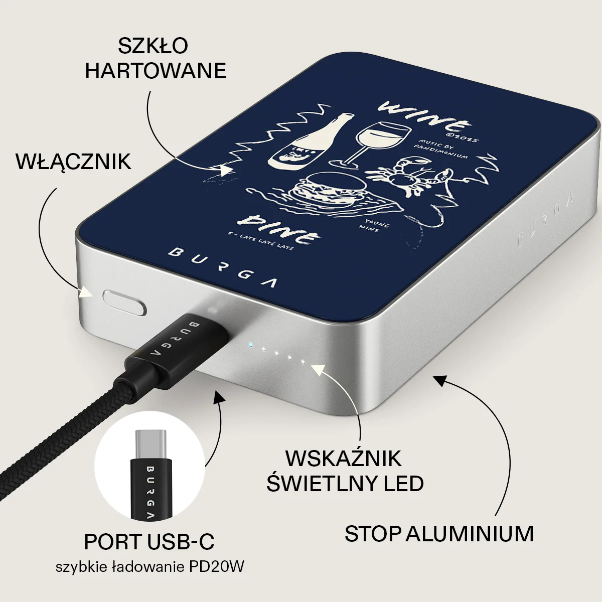 Wine & Dine - Magnetyczny power bank - Image 45